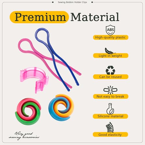 142pcs Bobbin Thread Organizing Clips Set Bobbin Thread Buddies Kit Spool Huggers Thread Holders Colorful Sewing Products Sewing Machine Quilting Supplies for Spool Organizing (Multicolor-142pcs) - color: Multicolor-142pcs