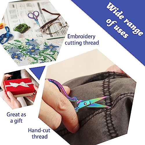 Small 3.6inch Embroidery Scissors Stainless Steel Sharp Scissors - color: Multicolor