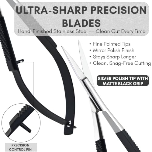 5" Spring Scissors Straight Eyebrow Eyelash Embroidery Snip - color: Mlt-mst-02