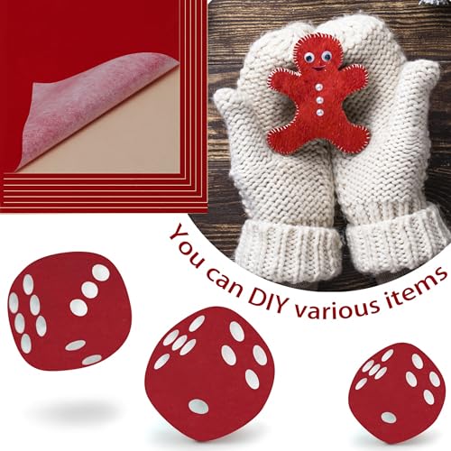 Bernese 6PCS Self Adhesive Felt Sheet, Felt Sheets with Adhesive Backing for Jewelry Box and Drawer Liner, A4 Size (8.3" x 11.8", Red) - color: Red