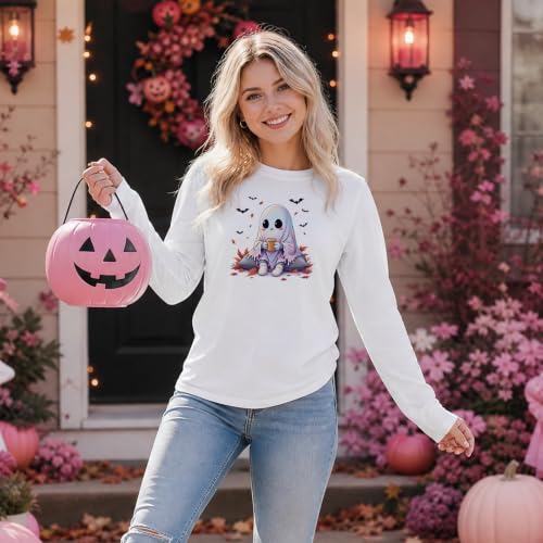 Dazoratix Halloween Iron on Transfers - 24 Sheets Cute Ghost DTF Ready to Press Boo Skull Pumpkin Heat Patches Candy Cat Stickers Vinyl Decals for T Shirts Clothing Pillow Bags DIY Crafts Decorations - style: Cute Halloween