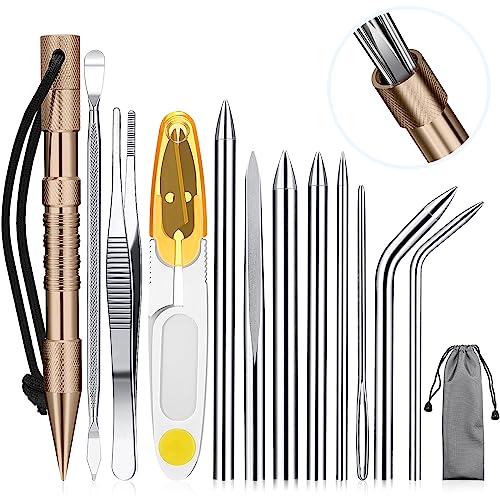 Ferraycle 12 Pcs Paracord FID Knotters Tool Set Stainless Steel, Khaki - style: Khaki