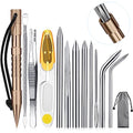Ferraycle 12 Pcs Paracord FID Knotters Tool Set Stainless Steel, Khaki - style: Khaki