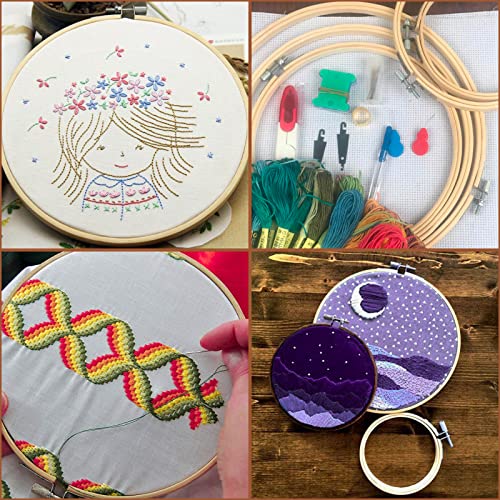 Piutouyar 6 Pieces 4Inch to 10Inch Embroidery Hoops Set, Cross Stitch Hoop