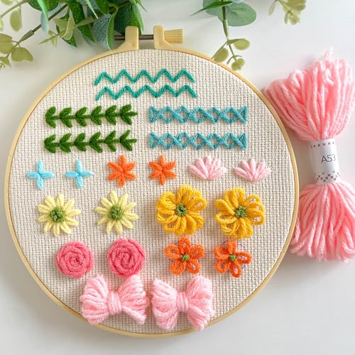 Myfelicity Punch Needle Kit for Beginners Adults – Complete Embroidery Set with Needles, Threads, Fabric & Patterns for DIY Craft Projects