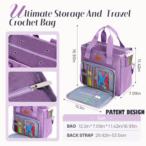 Lewhoo Crochet Kits for Beginner Adults, All Inclusive Crochet Set - color: Purple