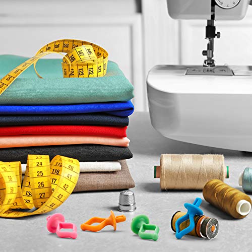 WILLBOND 60 Pcs Bobbin Holders for Thread Spools Bobbin Clips Preventing Tangles Thread Holder on Spool Tops Sewing Machine Quilting Supplies for Embroidery Quilting Sewing, 4 Colors