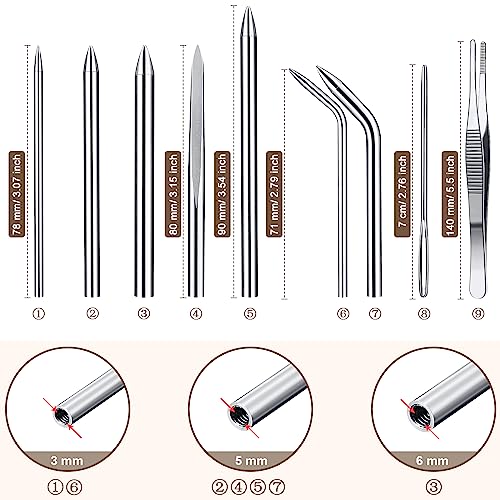 Ferraycle 12 Pcs Paracord FID Knotters Tool Set Stainless Steel, Khaki - style: Khaki