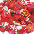 Chenkou Craft 50pcs Lots Mix Assort Christmas Red DIY Flatbacks Resin Flat Back Buttons Scrapbooking (Red) - color: Red