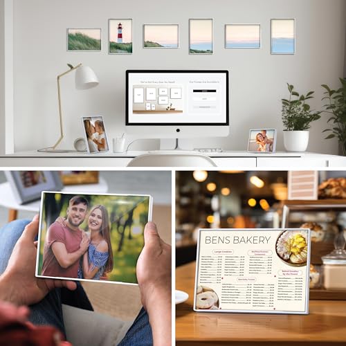 Mantello 5x7 Inch Front Loading Picture Frames - White - Art Wall Hanging Table Desk - Family Gallery Multi Photo Frame - 6 Pack - color: White, size: 5x7 - 6 Pack