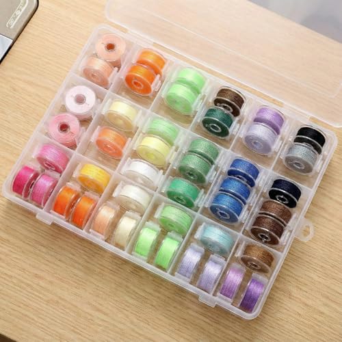 100pcs Small Sewing Bobbin Clips, Clear Plastic Bobbin Holder Thread Clamps, Thread Clips Sewing Holder Tools Organizer for Spools DIY Crafts Embroidery