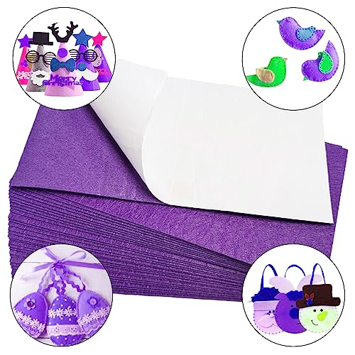 Jtnohx Self Adhesive Felt Sheets Adhesive Backed Felt Fabric Purple 33Pcs - color: Purple