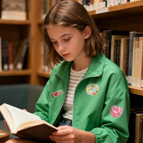 12pcs Love Reading Iron/Sew on Patches, Cute Book Embroidered Applique, Fashion Decoration for Clothes, Hat, Bag, Dress, Shirt, Jeans - color: 12pcs Reading