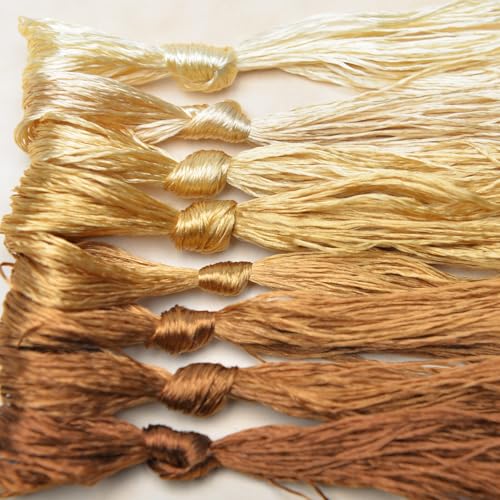 100% Mulberry Silk Embroidery Thread 8 Colors 22m Each (54) - color: 54