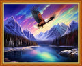 Dimensean Stamped Cross Stitch Kits Full Range of Embroidery Patterns Starter Kits for Beginners Adult DIY Cross Stitches Needlepoint Kits 11CT-Aurora Lake Scenery 16x20 inch - color: Craftpattern04
