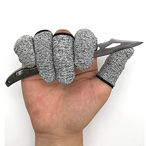 12 PCS Cut Resistant Finger Cots Protector Finger Sleeve Protectors Reusable Finger Guards Finger Covers Protection Cots for Kitchen,Work, Sculpture, Anti-Slip, Reusable,Gloves Life Extender
