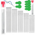 75Pcs Stainless Steel Sewing Needles Set for Hand Sewing, 5 Sizes Large Eye Sewing Needles with 6 Threader for Knitting Handsewing Art Crafts - size: 75