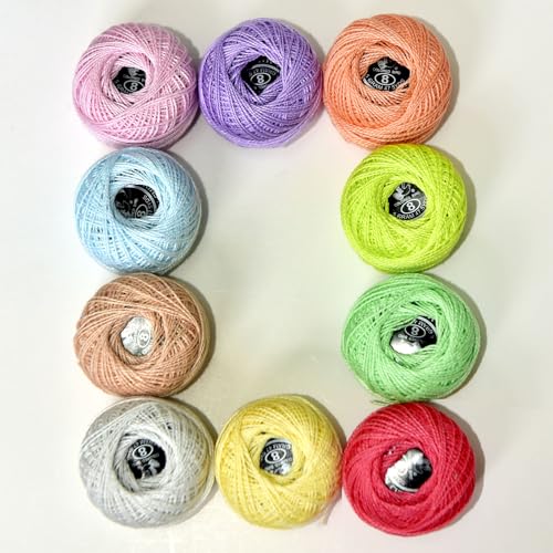 Crochet Thread 10 Balls Cardinal Size 8 for Crochet Hardanger Cross Stitch Needlepoint Hand Embroidery (Warm Color Series) - color: Warm Color Series