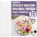 15 Sheets 8.5in x 11in Water Soluble Stabilizer for Embroidery - size: 8.5in x 11in-15 Sheets