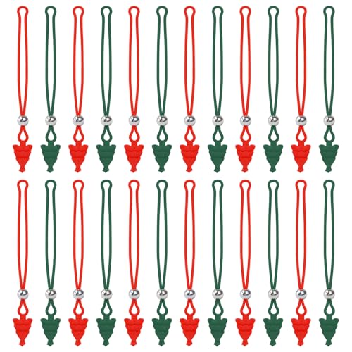 24Pcs Anchor, Christmas Ornament Hangers with Red & Green Design, Reusable Silicone Hooks for Securely Hanging Ornaments on Tree, Gift for Christmas Decorations