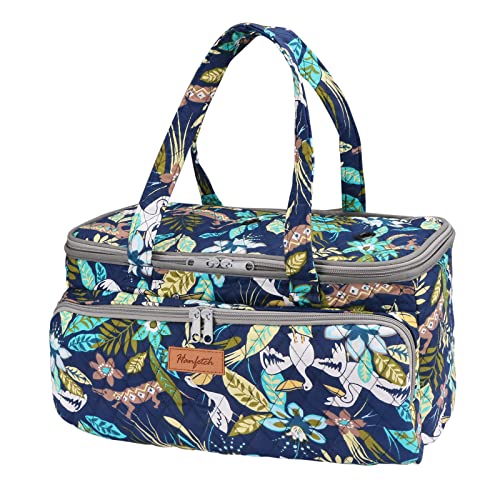 Yarn Bag-Large Size-Yarn Storage Organizer with Grommets-Portable Crochet Bag for Yarn Skeins-Crochet Hooks-Knitting Needles -Other Accessories (Rainforest) - color: Rainforest