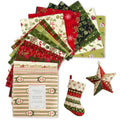 5" Cotton Fabric Squares, 40 Pcs Christmas Charm Pack Fabric for Quilting - color: Winter Noel
