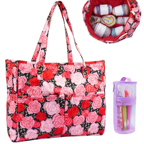 Hobekoee Crochet Bag Organizer Yarn Storage Organizer - color: Red