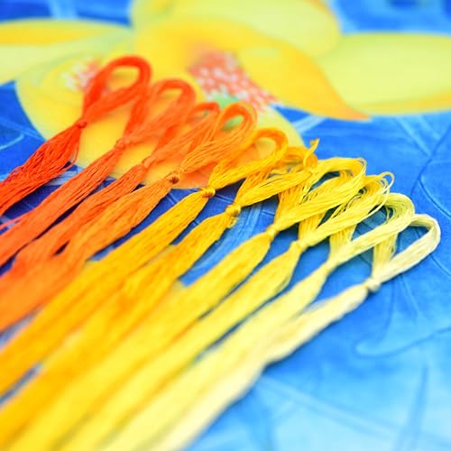 Natural Mulberry Silk Embroidery Thread – Yellow, 110m Each, Handmade Silk Floss for Hand Embroidery, Satin & Fringe Embroidery Thread（08） - color: 08