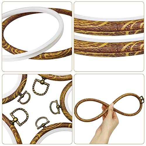 guofa 7'' Oval Embroidery Hoop for Cross Stitch, 5PCS 19CM Decorative Embroidery Frames for Displaying Artswork - style: 7.4"L x 6"W