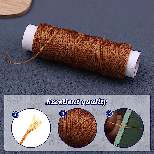 Waxed Thread, Upholstery Needle and Thread 32 Yards Medium Brown - color: Medium Brown, size: 32Yard