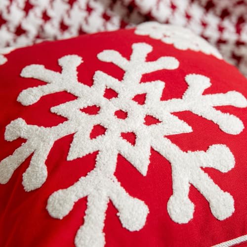 Elife Red Pillow Covers, Embroidered Christmas Pillow Covers 18x18 Set of 2 - color: Red