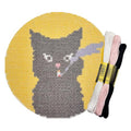 Howie's Needlepoint Animal Needlepoint Kits, 13CT Printed Embroidery Pattern Starter Kits, Stamped Patterns Canvas Kits(Cool Black Cat,5x5inch) - color: Cool Black Cat