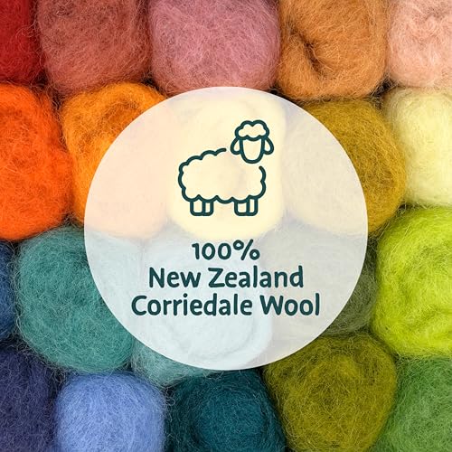 Woolbuddy Needle Felting Kit 40 Colors Wool Roving for Adults & Beginner - color: 40 Colors