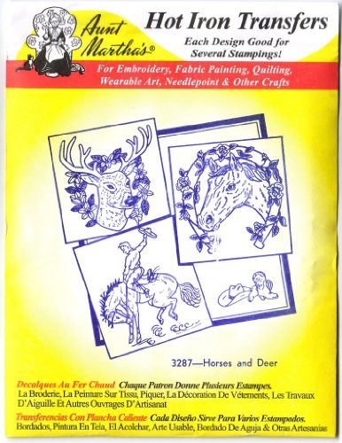Horses & Deer Aunt Martha's Hot Iron Embroidery Transfer