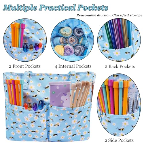 Hobekoee Crochet Bag Organizer Yarn Storage Organizer - color: Blue