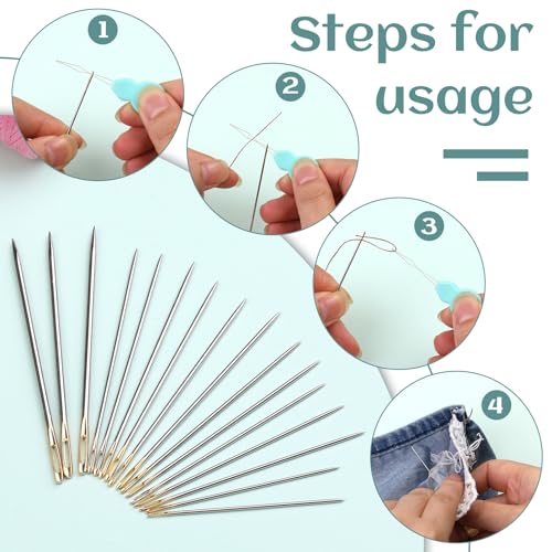 GarfxG 100 PCS Cross Stitch Needles, 7 Different Sizes Hand Sewing Needles