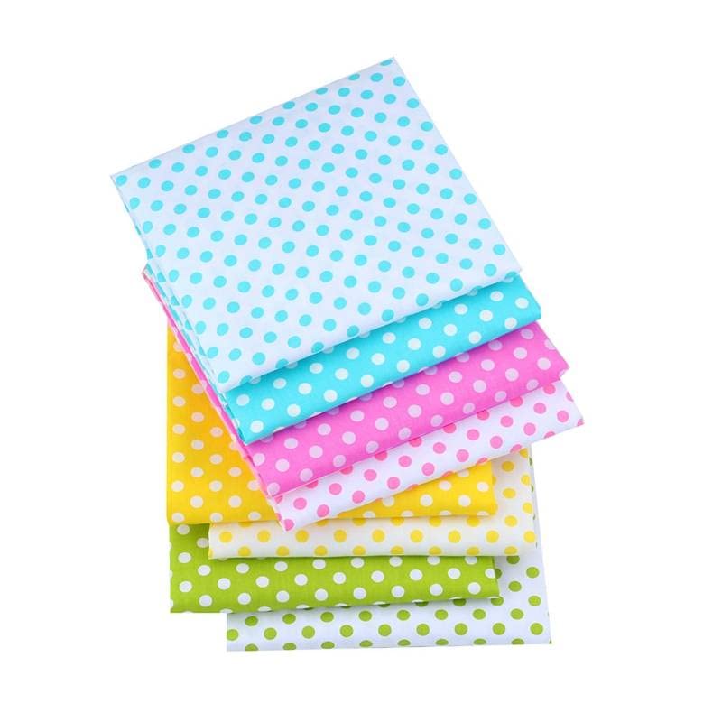 AMORNPHAN Multicolors Polka Dots Series Printed 100% Cotton Quilting Bundles Fabric for Patchwork Needlework DIY Handmade Sewing Crafting Precut Face Mask 16x20 Inches Set of 8 Pieces (Polka Dot) - color: Polka Dot
