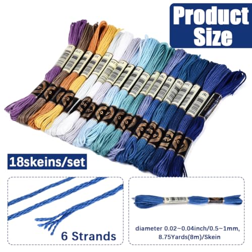 157.5 Yards Variegated Embroidery Thread for Hand Sewing Making - color: Blue Gray Color