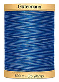 Gutermann Natural Cotton Thread Variegated 876yd, Deep Evening Sky