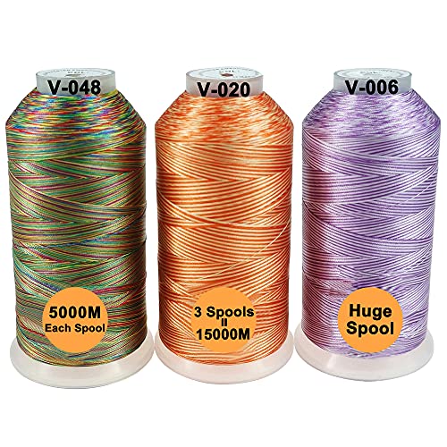 New brothread Huge Spools Embroidery Machine Thread -Variegated Colors 1 - color: 3xVARIEGATED COLOR 1