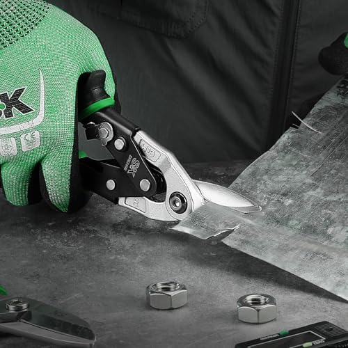 SK 10-Inch Tin Snips Heavy Duty, Right Cut Aviation Snips, Cr-Mo Steel - size: 10" Right Cut