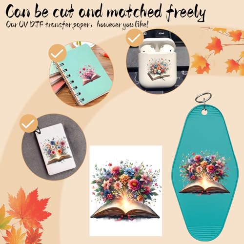 UV DTF Stickers 105 Pcs Floral Books UV DTF Cup Wrap for Glass - style: Watercolor Floral Books