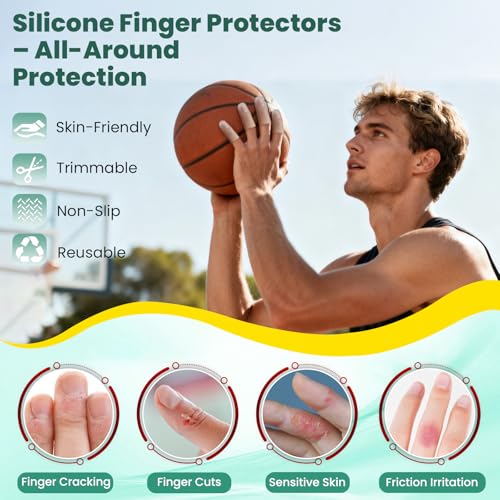 Gel Finger Cots & Finger Sleeves, 20 Pcs Silicone Protectors, Clear - color: Clear