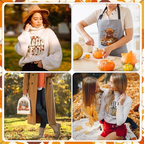 Yuntau 30 Pcs Western Fall Iron on Transfers Patches, DTF Vinyl Decal - style: Autumn Leopard Print