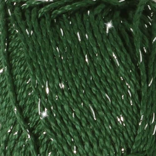 Scheepjes Catona Shine Yarn 50 g (1.76 oz) - 525-S Fir/Silver - color: 525-S Fir - Silver