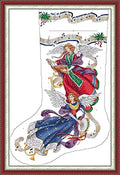 Howie's Needlepoint Cross Stitch Kits, 14CT Pre-Printed Pattern Needlepoint Kits, Full Range of Stamped Starter Kits(Angelic Harmony Stocking,16.54 x 24.4 inch) - color: Angelic Harmony Stocking