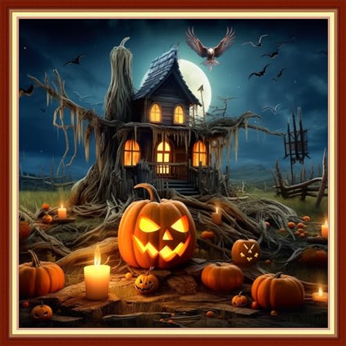 Funxvoot Stamped Cross Stitch Kits Beginners Full Range of Embroidery Kits for Adults 11CT Embroidery Patterns Needlepoint kits Printed Cross Stitch Kits- (Magic house 18x18 inchs) - color: Cross Stitch Kits 07