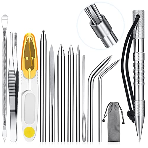 Ferraycle 12 Pcs Paracord FID Knotters Tool Set Stainless Steel, Silver - style: Silver