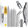 Ferraycle 12 Pcs Paracord FID Knotters Tool Set Stainless Steel, Silver - style: Silver