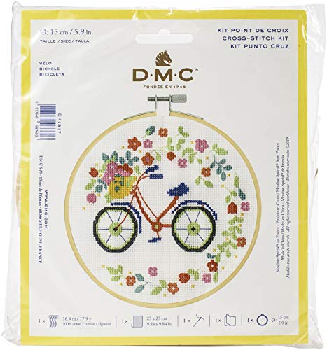 DMC Stitch Kit 6" Diameter - Bicycle (14 Count)